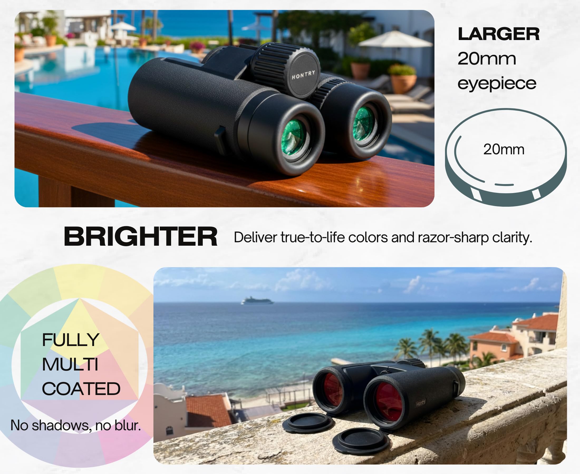 Amazon.com : Hontry 10x42 Binoculars with IPX7 Waterproof